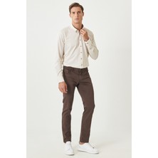 ALTINYILDIZ CLASSICS Erkek Kahverengi 360 Derece Her Yöne Esneyen Rahat Slim Fit Dar Kesim Pantolon