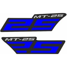Yamaha Mt-25 Uyumlu Mavi Yan Stıcker Set