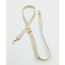 Angel Çanta Aksesuar 120X2 cm Tek Kat Krem Suni Deri Light Gold Tokalı Çanta Sapı