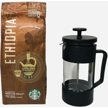 Starbucks Ethiopia French Press Öğütülmüş 250 G + French Press Demlik 350ML