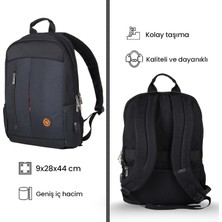 Npo CitylifePlus Smart 16" Çift Ana Bölmeli Notebook Sırt Çantası-Siyah