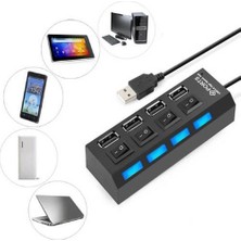 Touchworld Ports 4 Port USB 2.0 Çoklayıcı Çoğaltıcı Hub Anahtarlı Işıklı On Off