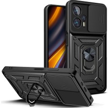 Mooncase Xiaomi Poco X4 Gt Için Pc + Yumuşak Tpu Halka Standlı Koruyucu Telefon Kılıfı - Siyah  (Yurt Dışından)