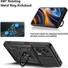 Mooncase Xiaomi Poco X4 Gt Için Pc + Yumuşak Tpu Halka Standlı Koruyucu Telefon Kılıfı - Siyah  (Yurt Dışından)