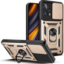 Mooncase Xiaomi Poco X4 Gt Için Pc + Yumuşak Tpu Halka Standlı Koruyucu Telefon Kılıfı - Altın  (Yurt Dışından)