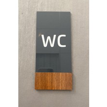 Yönline Wooden Serisi Dikey Wc Yönlendirme Levhası