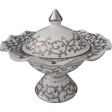 Kütahya Porselen Hanedan Şekerlik 22 cm Dekor NO:3678 Platin