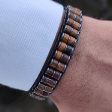 Clays Jewellery Kaplan Gözü & Hematit Taşı Silindir Bileklik