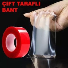 Meyzone Çift Taraflı Bant Şeffaf Silikon Bant Güçlü Yapıştırıcı Montaj Bandı 15MM x 5 Metre