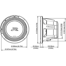 Alpine R2-W10D4 Eni Nesil 10 Inç (25 Cm)Çift Ses Bobinli 4 Ohm R-Serisi Subwoofer *