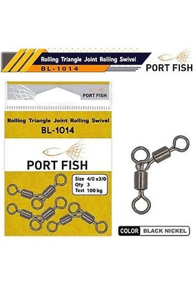 Port Fish Portfish BL-1014 Ikili Parakete Model Balıkçı Olta Fırdöndü Ölçü:4/0-3/0