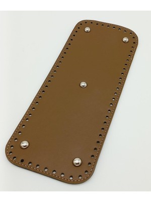Angel Çanta Aksesuar Suni Deri Vizon Renk 30X12 cm Dikdörtgen Çanta Tabanı (Gümüş Aparatlı)
