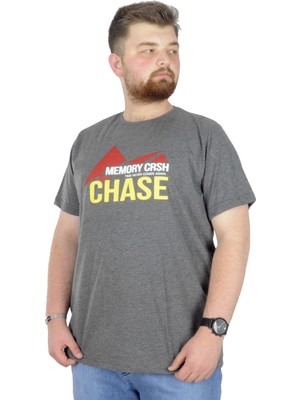 ModeXL Büyük Beden T-Shirt Bis Yaka Chase 22193 Antramelanj