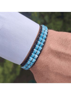 Clays Jewellery Agamatolite & Hematit Taşı Silindir Bileklik Erkek / Kadın / Unisex