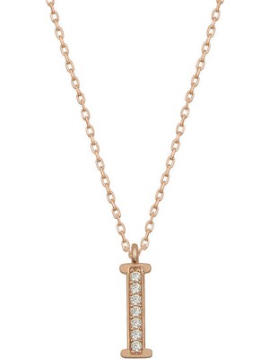Inure Jewelry Gümüş Rose I Harfi Kadın Kolye