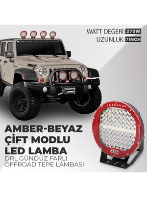 C9 7” Explorer Çift Renk Usa Cree LED Amber-Beyaz Modlu Off Road LED Lamba