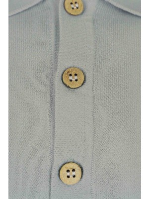CO Cewo Tricot Basic Gümüş Polo Triko Tişört