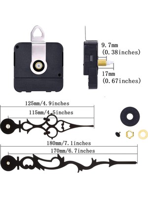 Salmoph 3-6mm Kadran Kalınlığı Onarım Kiti Için Dıy Duvar Kuvars Saat Hareket Mekanizması (Yurt Dışından)