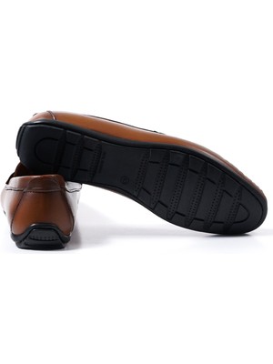 River World Erkek Model Ayakkabısı Deri Taba Renk Loafer Prg