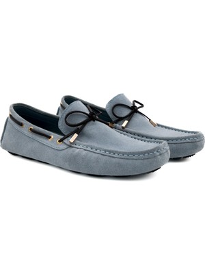 River World Erkek Model Ayakkabısı Deri Süet Buz Mavisi Renk Loafer Cnd