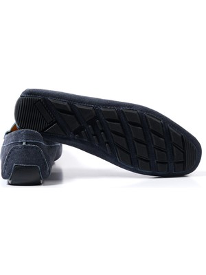 River World Erkek Model Ayakkabısı Deri Süet Lacivert Renk Loafer Ehs  Özel Üretim
