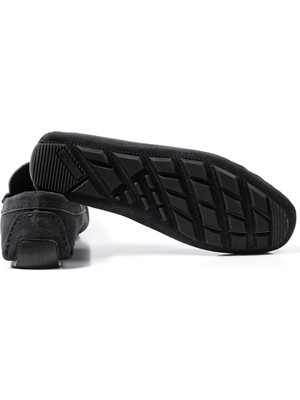 River World Erkek Model Ayakkabısı Deri Süet Koyu Gri Renk Loafer Ehs  Özel Üretim