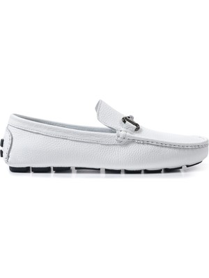 River World Erkek Model Ayakkabısı Deri Beyaz Renk Loafer Try