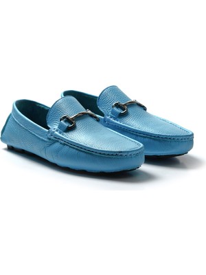 River World Erkek Model Ayakkabısı Deri Açık Mavi Renk Loafer Try