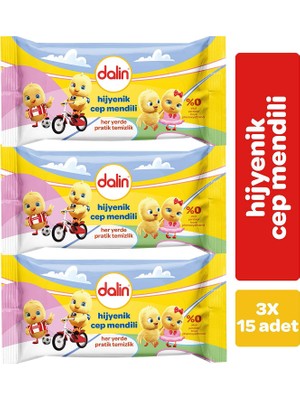 Dalin Dalin Hijyenik Cep Mendili 15X3 Adet