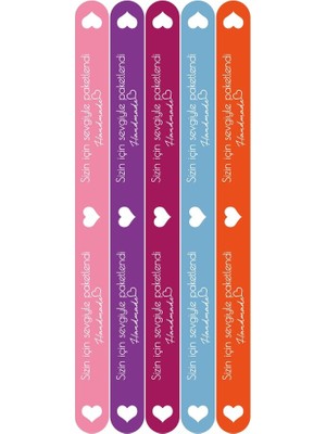 Gg Genç Girişimci Sticker Kuşe Sizin Için Sevgiyle Paketlendi 15 x 1 cm 40 Adet