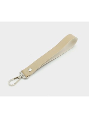 Angel Çanta Aksesuar Tek Kat Suni Deri Bej Renk Elcik Gümüş Metal