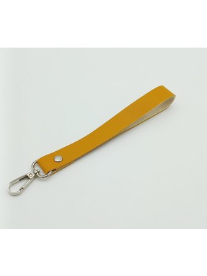 Angel Çanta Aksesuar Tek Kat Suni Deri Hardal Renk Elcik Gümüş Metal