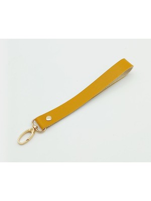 Angel Çanta Aksesuar Tek Kat Suni Deri Hardal Renk Elcik Light Gold Metal