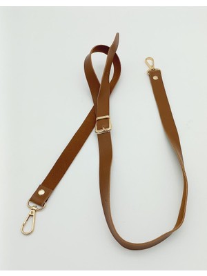 Angel Çanta Aksesuar 120X2 cm Tek Kat Taba Suni Deri Light Gold Tokalı Çanta Sapı