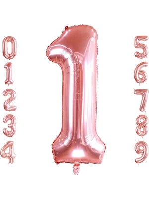Patladı Gitti 1 Bir Rakam Rose Gold Folyo Balon 32-34" Inc 82 cm