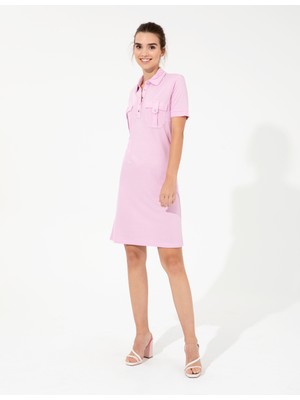 Pierre Cardin Kadın Lila Polo Yaka Elbise 50250964-VR034