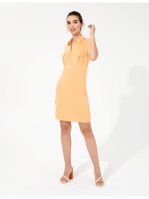 Pierre Cardin Kadın Turuncu Polo Yaka Elbise 50250964-VR051