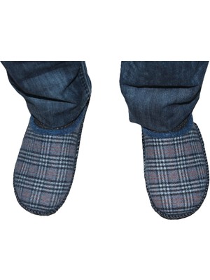 Gökçe Kundura  Lacivert Keçe Kaydırmaz Ultra Hafif Terlik