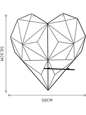 Demir Kalp Şekli Gridpicture Raf Fotoğraf Kartpostal Tutucu Depolama Raf Ev Dekor Duvar Asılı Mesh Panel