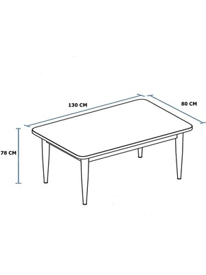 Aeka KFH-1901 80X130 Yemek ve Mutfak Masası Açılır, Katlanır Ayaklı 6 Kişilik, 4 Kişilik