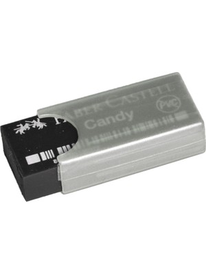 Faber Castell Candy Gri Kılıflı Siyah Silgi