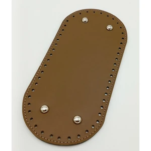 Angel Çanta Aksesuar Suni Deri Vizon Renk 25X12 cm Oval Çanta Tabanı (Gümüş Aparatlı)