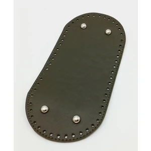 Angel Çanta Aksesuar Suni Deri Haki Renk 25X12 cm Oval Çanta Tabanı (Gümüş Aparatlı)