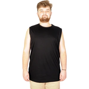 Battal Beden Erkek Kolsuz Tshirt Düz 20003 Siyah