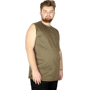 Battal Beden Erkek Kolsuz Tshirt Düz 20003 Haki