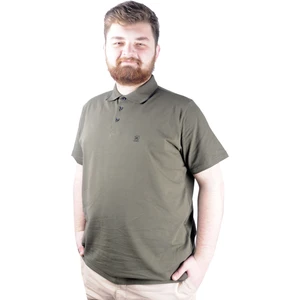 Büyük Beden T Shirt Polo Likralı Süprem Nakış 21554 Haki