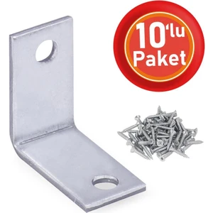 Mobilya Dolap Köşe Bağlantısı L Demir Gönye Sabitleme 15X25X25 mm (10 Adet)