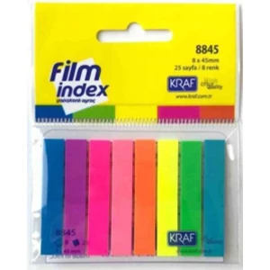 Fılm Yapışkanlı Ayraç Index 8X45MM. 25 Sayfa 8 Renk - 8845