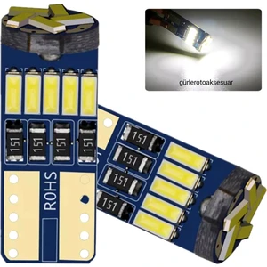 Gürler Oto Kılıf ve Aksesuar 4 Adet-Dipsiz T10 Park Ledi 15 Beyaz Smd LED Iç Tavan-Park-Plaka Ledi