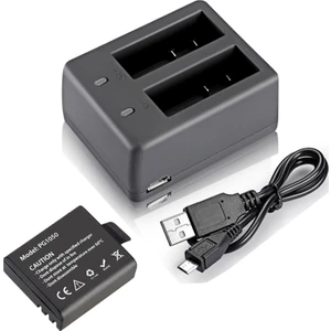 Eken H9R 2 Parça USB Çift Batarya Şarj Istasyonu ve Yedek Pil Seti Gplus PG1050-USB02